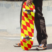 Red Yellow Harlequin Checkered Design  Persoonlijk Skateboard