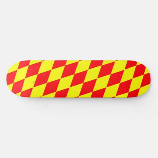 Red Yellow Harlequin Checkered Design  Persoonlijk Skateboard (Horizontaal)