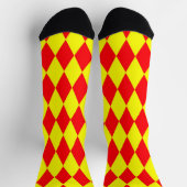 Red Yellow Harlequin Checkered Design  Sokken (Top)