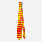 Red Yellow Harlequin Checkered Design  Stropdas (Voorkant)