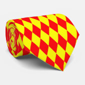 Red Yellow Harlequin Checkered Design  Stropdas (Opgerold)