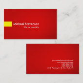 Red Yellow Modern unieke consultant Visitekaartje (Voorkant / Achterkant)