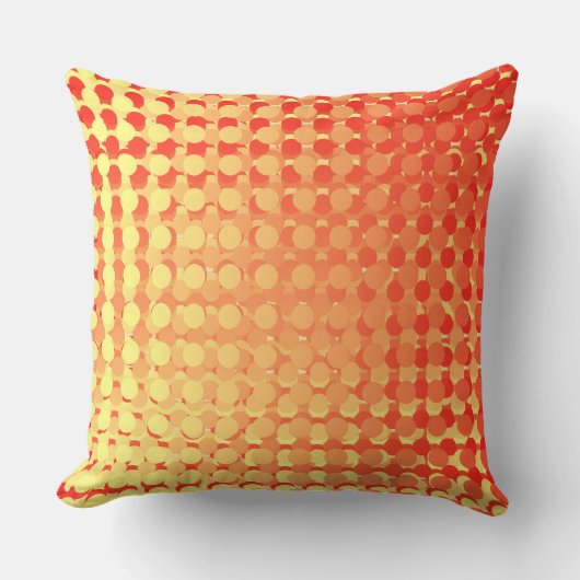 Red Yellow Multi Layer Polka Dot Fade Throw Pillow Kussen (Voorkant)