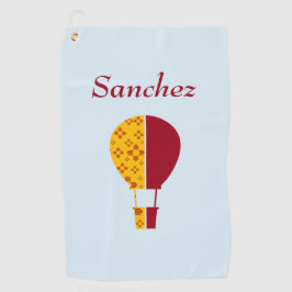Red Yellow New Mexico Zia Hot Air Balloon Golfhanddoek