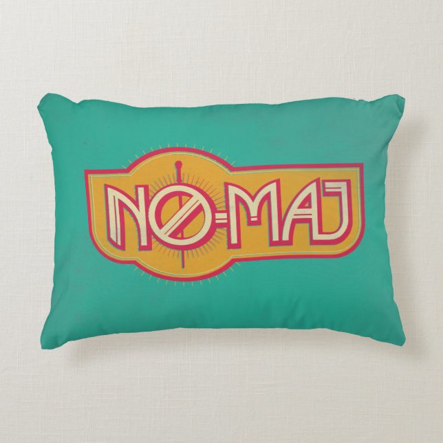 Red & Yellow NO-MAJ™-badge Accent Kussen (Voorkant)