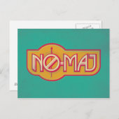 Red & Yellow NO-MAJ™-badge Briefkaart (Voorkant / Achterkant)