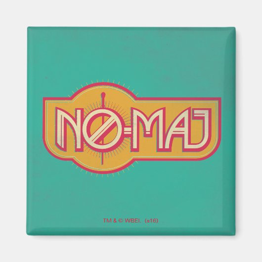 Red & Yellow NO-MAJ™-badge Magneet (Voorkant)