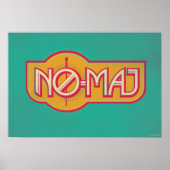 Red & Yellow NO-MAJ™-badge Poster (Voorkant)
