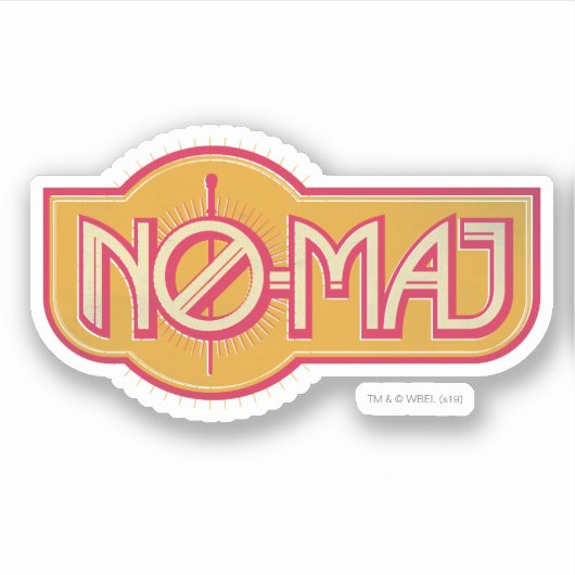 Red & Yellow NO-MAJ™-badge Sticker (Voorkant)