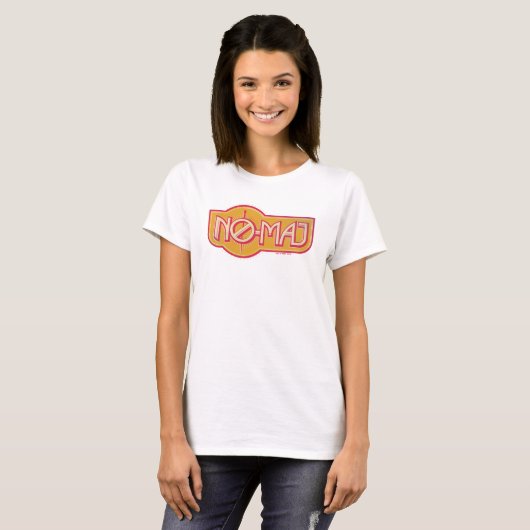 Red & Yellow NO-MAJ™-badge T-shirt (Voorkant volledig)