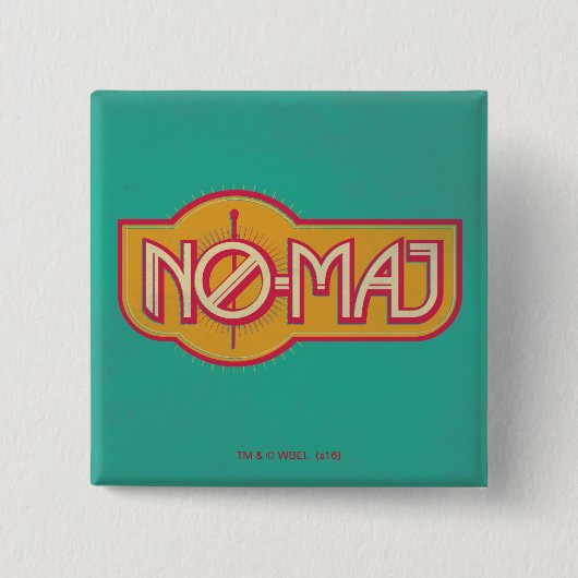 Red & Yellow NO-MAJ™-badge Vierkante Button 5,1 Cm (Voorkant)