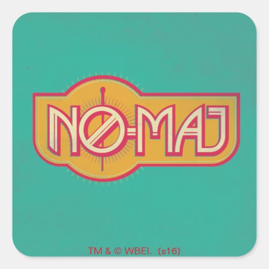 Red & Yellow NO-MAJ™-badge Vierkante Sticker (Voorkant)