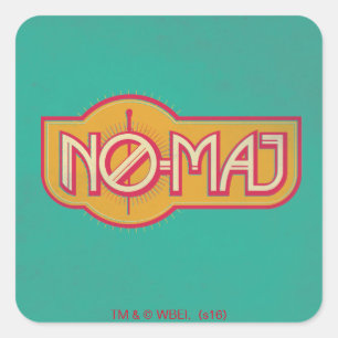 Red & Yellow NO-MAJ™-badge Vierkante Sticker