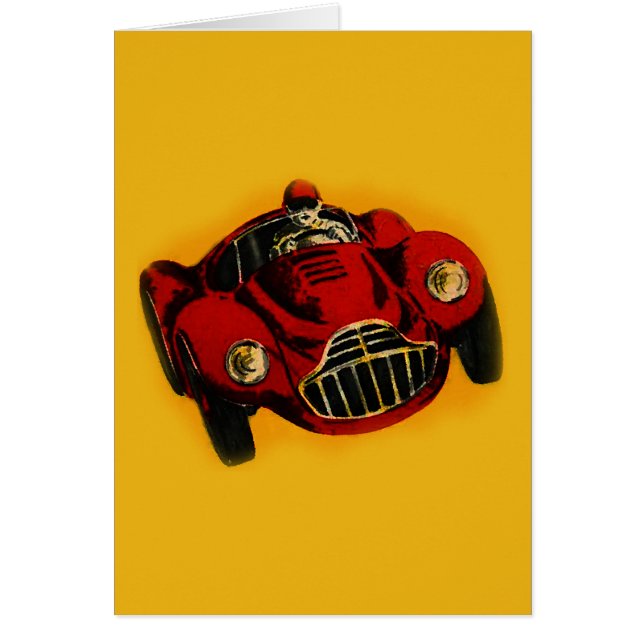 Red Yellow Old Auto Racing Car (Voorkant)