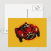 Red Yellow Old Auto Racing Car Briefkaart (Voorkant / Achterkant)