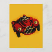 Red Yellow Old Auto Racing Car Briefkaart (Voorkant)
