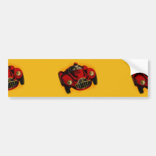 Red Yellow Old Auto Racing Car Bumpersticker