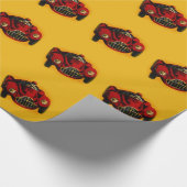 Red Yellow Old Auto Racing Car Cadeaupapier (Hoek)