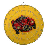 Red Yellow Old Auto Racing Car Dartbord (Voorkant)