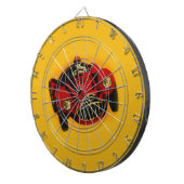 Red Yellow Old Auto Racing Car Dartbord (Voorkant Rechts)
