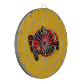 Red Yellow Old Auto Racing Car Dartbord (Voorkant Links)