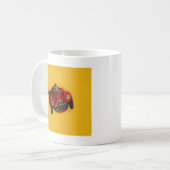 Red Yellow Old Auto Racing Car Koffiemok (Voorkant links)