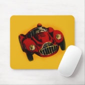 Red Yellow Old Auto Racing Car Muismat (Met muis)