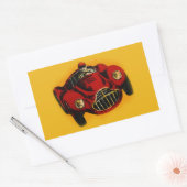 Red Yellow Old Auto Racing Car Rechthoekige Sticker (Envelop)