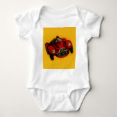 Red Yellow Old Auto Racing Car Romper (Voorkant)