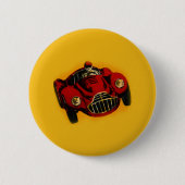 Red Yellow Old Auto Racing Car Ronde Button 5,7 Cm (Voorkant)