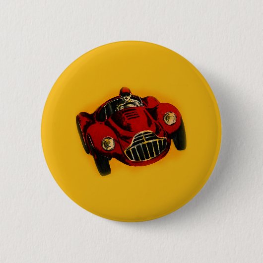Red Yellow Old Auto Racing Car Ronde Button 5,7 Cm (Voorkant)