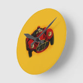 Red Yellow Old Auto Racing Car Ronde Klok (Hoek)