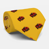 Red Yellow Old Auto Racing Car Stropdas (Opgerold)