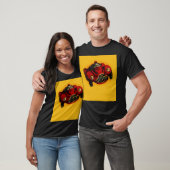 Red Yellow Old Auto Racing Car T-shirt (Unisex)