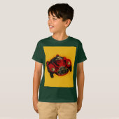 Red Yellow Old Auto Racing Car T-shirt (Voorkant volledig)