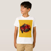 Red Yellow Old Auto Racing Car T-shirt (Voorkant volledig)