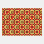 Red Yellow Oranje Oriental Geometric Patronen Inpakpapier Vel (Voorkant 2)