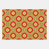 Red Yellow Oranje Oriental Geometric Patronen Inpakpapier Vel (Voorkant)