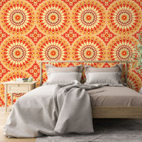 Red Yellow Oranje Summer Mandala Pattern