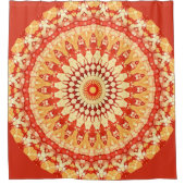 Red Yellow Oranje Summer Mandala Pattern Douchegordijn (Voorkant)