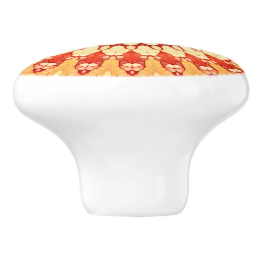 Red Yellow Oranje Summer Mandala Pattern Keramische Knop (Zijkant)