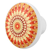 Red Yellow Oranje Summer Mandala Pattern Keramische Knop (Rechts)