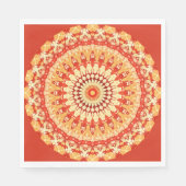 Red Yellow Oranje Summer Mandala Pattern Servetten (Voorkant)