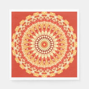 Red Yellow Oranje Summer Mandala Pattern Servetten