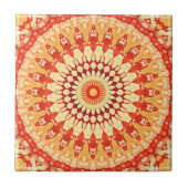 Red Yellow Oranje Summer Mandala Pattern Tegeltje (Voorkant)
