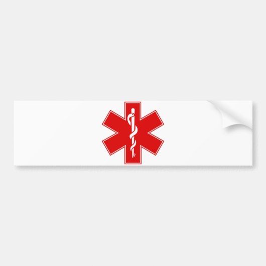 Red Yellow Oranje White Nurse EMS Star of Life Bumpersticker (Voorkant)