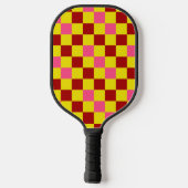 Red Yellow Pink Checkered Pattern Design  Pickleball Paddle (Achterkant)