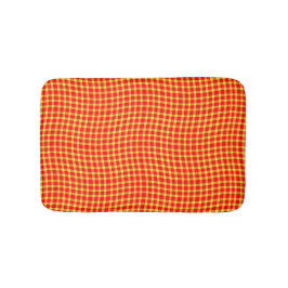 Red Yellow Plaid Checker Seamless Pattern Badmat