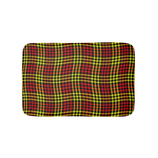 Red Yellow Plaid Checker Seamless Pattern Badmat (Voorkant)