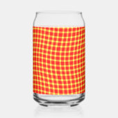 Red Yellow Plaid Checker Seamless Pattern Blikvorm Glas (Voorkant)